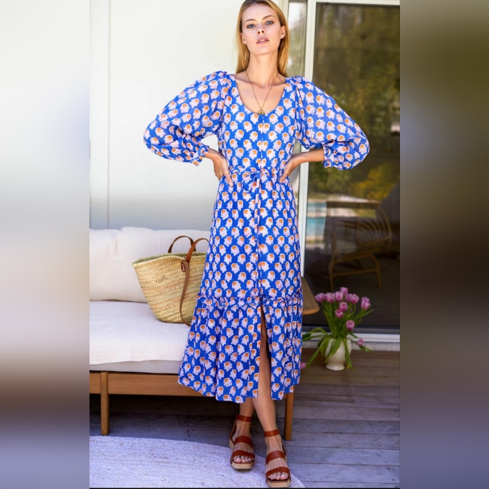 EMERSON FRY INDIA COLLECTION LUCY Long Sleeve DRESS- ISABELLE Organic Cotton L